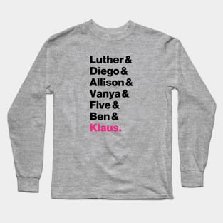 Umbrella Academy Names - Pink Klaus Long Sleeve T-Shirt